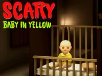Scary Baby in Yellow background